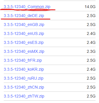ZIP-Auswahl auf archive.org